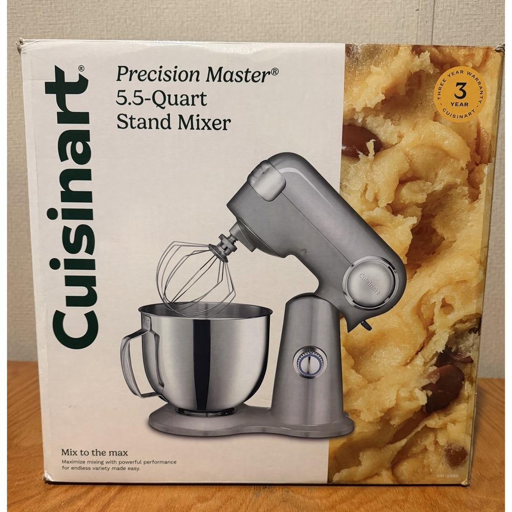 Cuisinart Precision Master 5.5-Quart Stand Mixer SM-50 Series – Brushed Chrome